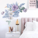 Romantische Lila Blumen Wanda Uf Sticker | Home Wand Dekoration In Dekoration Schlafzimmer Lila