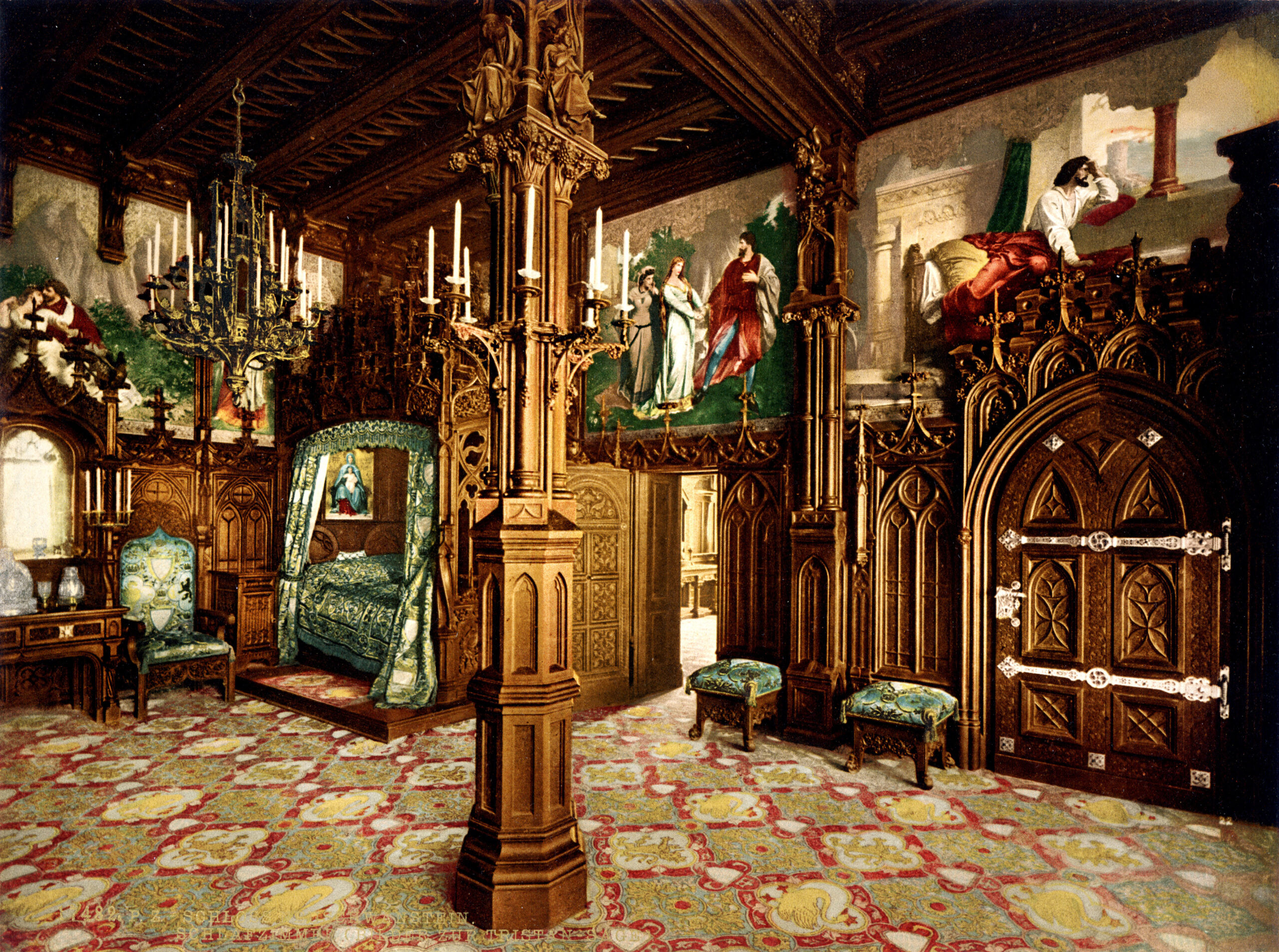 Datei:neuschwanstein Bedroom 00183U – Wikipedia with Schlafzimmer Schloss Neuschwanstein Innen