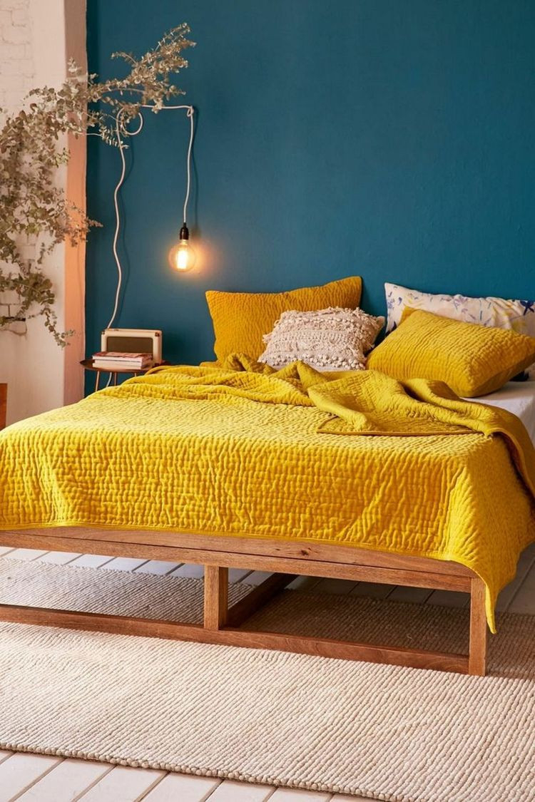 Die Trendfarbe #Senfgelb Kombinieren - 40+ #Einrichtungsideen regarding Schlafzimmer Senfgelb