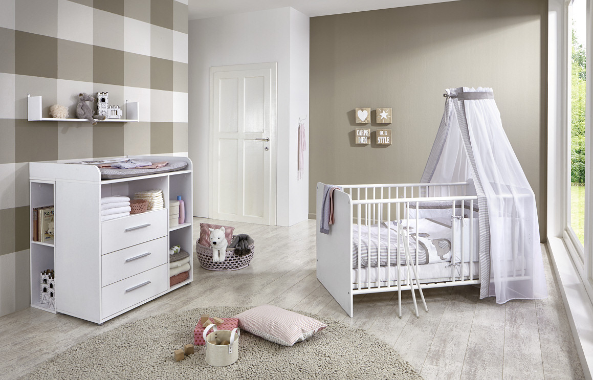 Kinderzimmer Kim 6 Babyzimmer Kindermöbel Babymöbel Weiß Matt in Babyzimmer Und Schlafzimmer In Einem