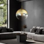 Kugel Hängelampe Gold Lampen Wohnzimmer Hängend Pendelleuchte Glasschirm 1  Flammig, Metall Klar, 1X E27, Dxh 30X120Cm | Etc Shop Inside Schlafzimmer Lampe Hängend