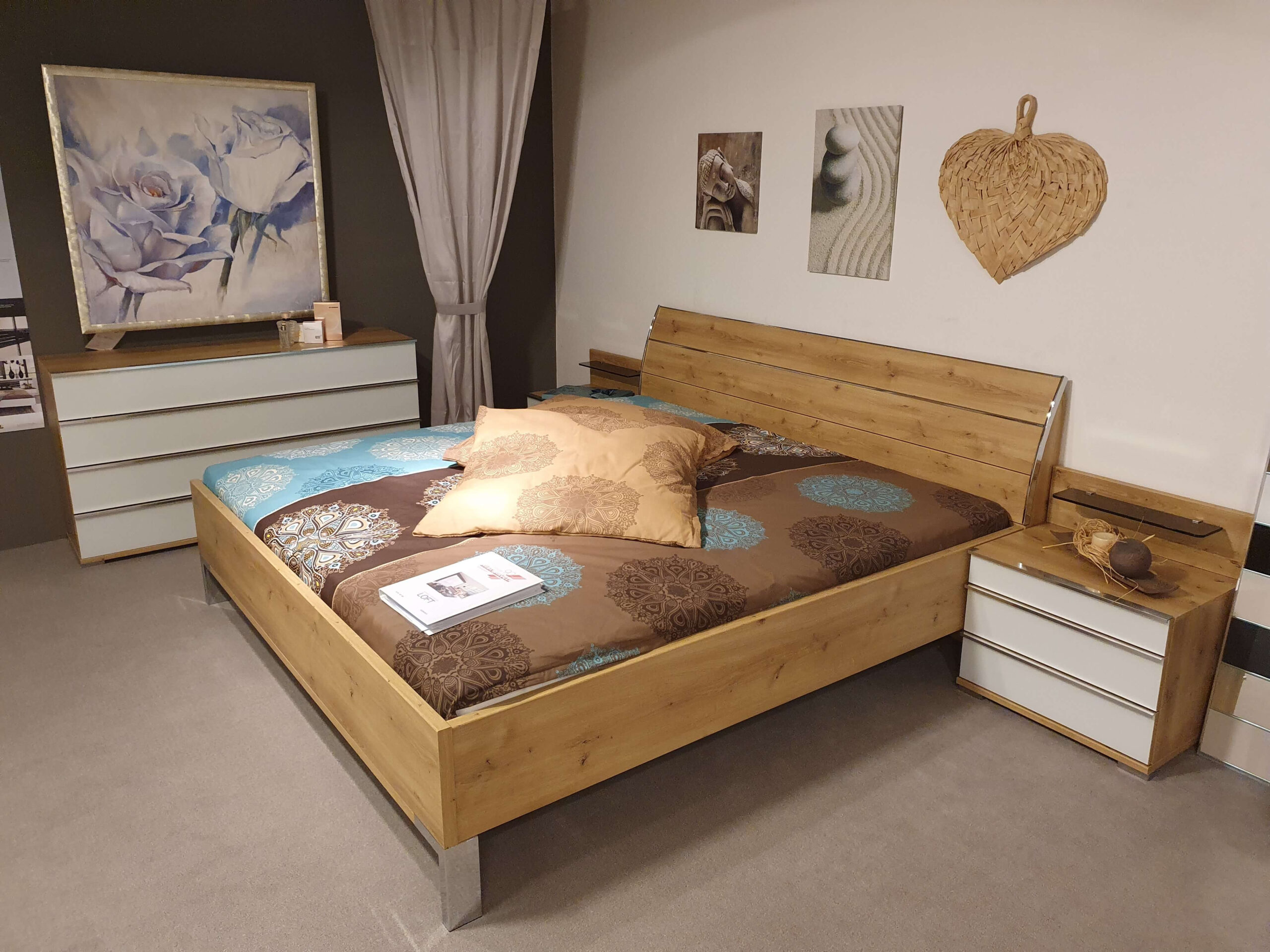 Loft Schlafzimmer Glas Weiß, Bianco Eiche Nachbildung, Kleiderschrank, Bett  Von Wiemann within Schlafzimmer Loft Wiemann