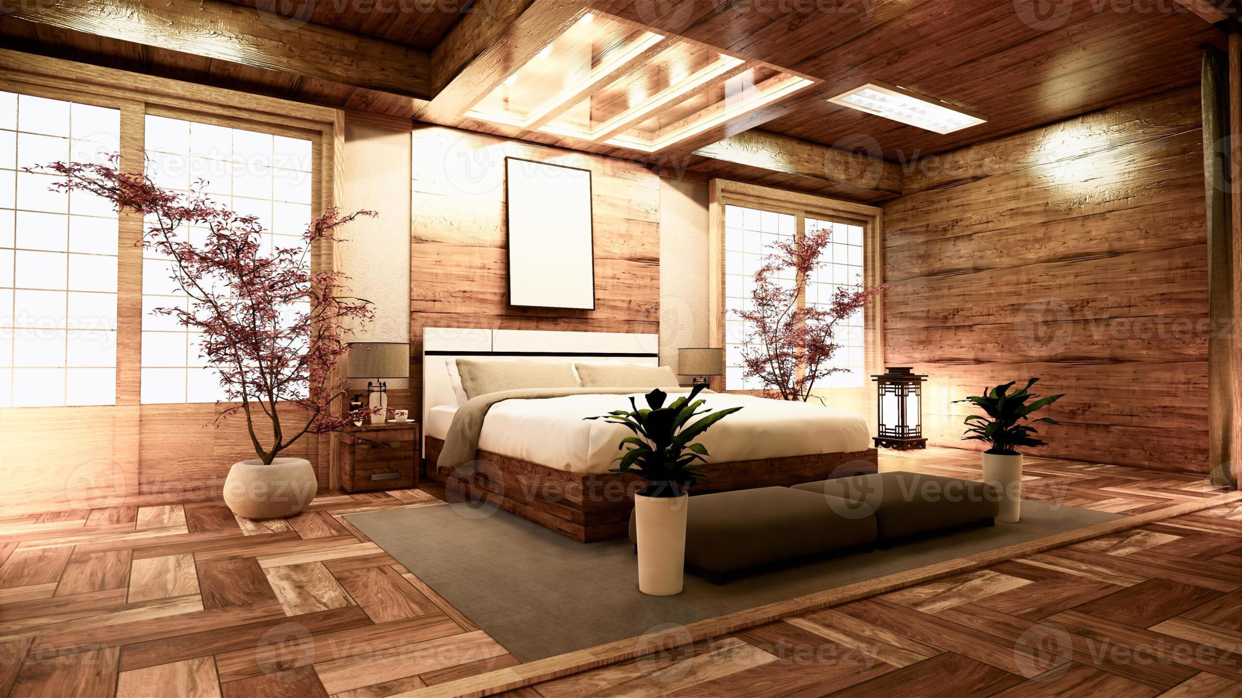 Schlafzimmer Japanische Innenarchitektur. 3D-Rendering 4611712 within Japanische Schlafzimmer