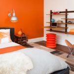 75 Moderne Schlafzimmer Mit Oranger Wandfarbe Ideen & Bilder In Schlafzimmer Orange