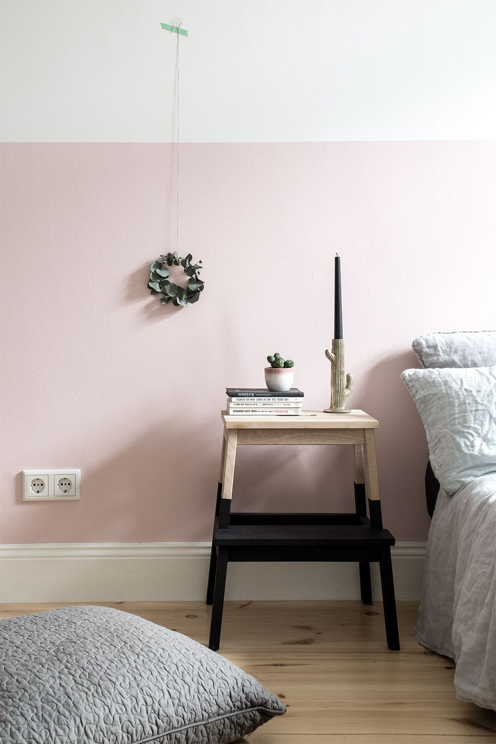 Eine Rosa Wand Für Das Schlafzimmer + Neue Bettwäsche Aus Leinen for Wandgestaltung Schlafzimmer Altrosa