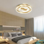 Led Deckenleuchte Modern Kreis Design In Gold Für Schlafzimmer Intended For Deckenleuchte Schlafzimmer Modern