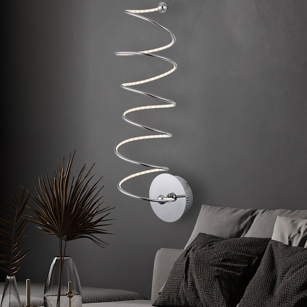 Wandlampe Led Wohnzimmerlampe Wandleuchte Spirale Flurlampe, Aluminium,  23,4W 1260Lm Warmweiß, Bxh 18 X 60 Cm | Etc Shop inside Wandlampe Led Schlafzimmer