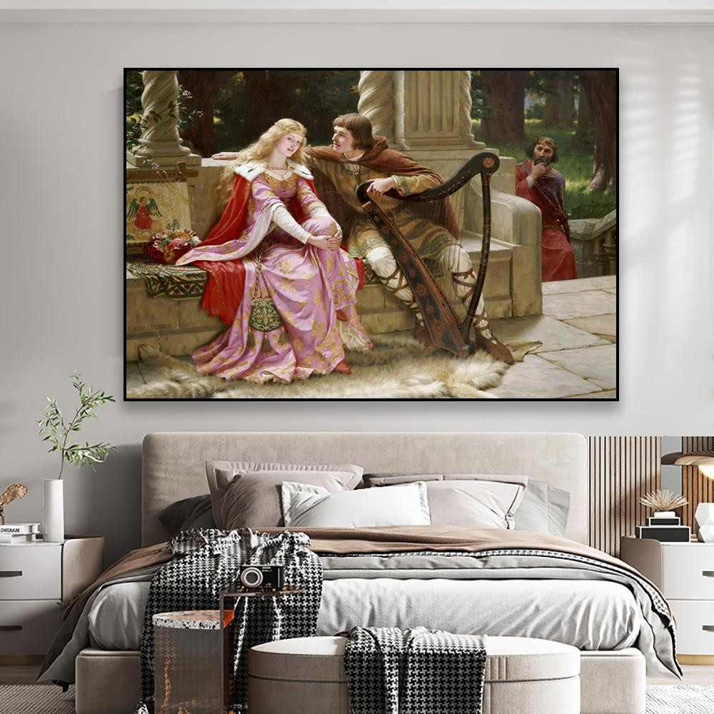 Kaufe Retro Ölgemälde Poster Tristan Und Isolde Drucke Renaissance regarding Gemälde Schlafzimmer